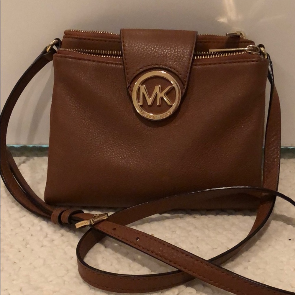 Micheal Kors Brown Leather Crossbody Purse